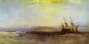 J.M.W. Turner A Ship Aground. oil painting artist
